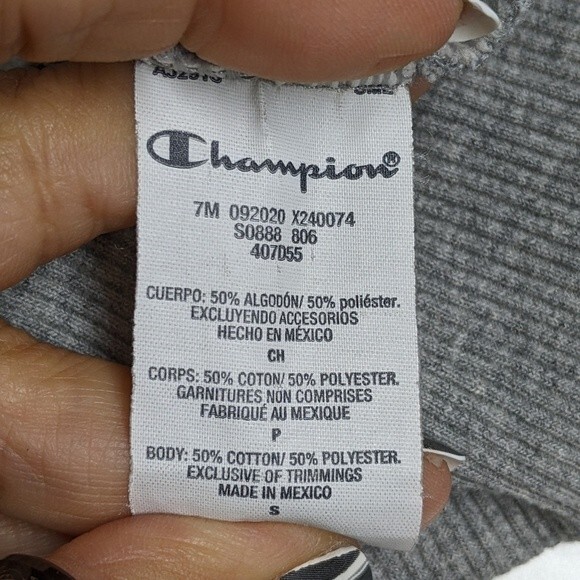 Champion Sweater Men Small Long Sleeve Crewneck Top Pullover Sweatshirt Gray S - Picture 5 of 6